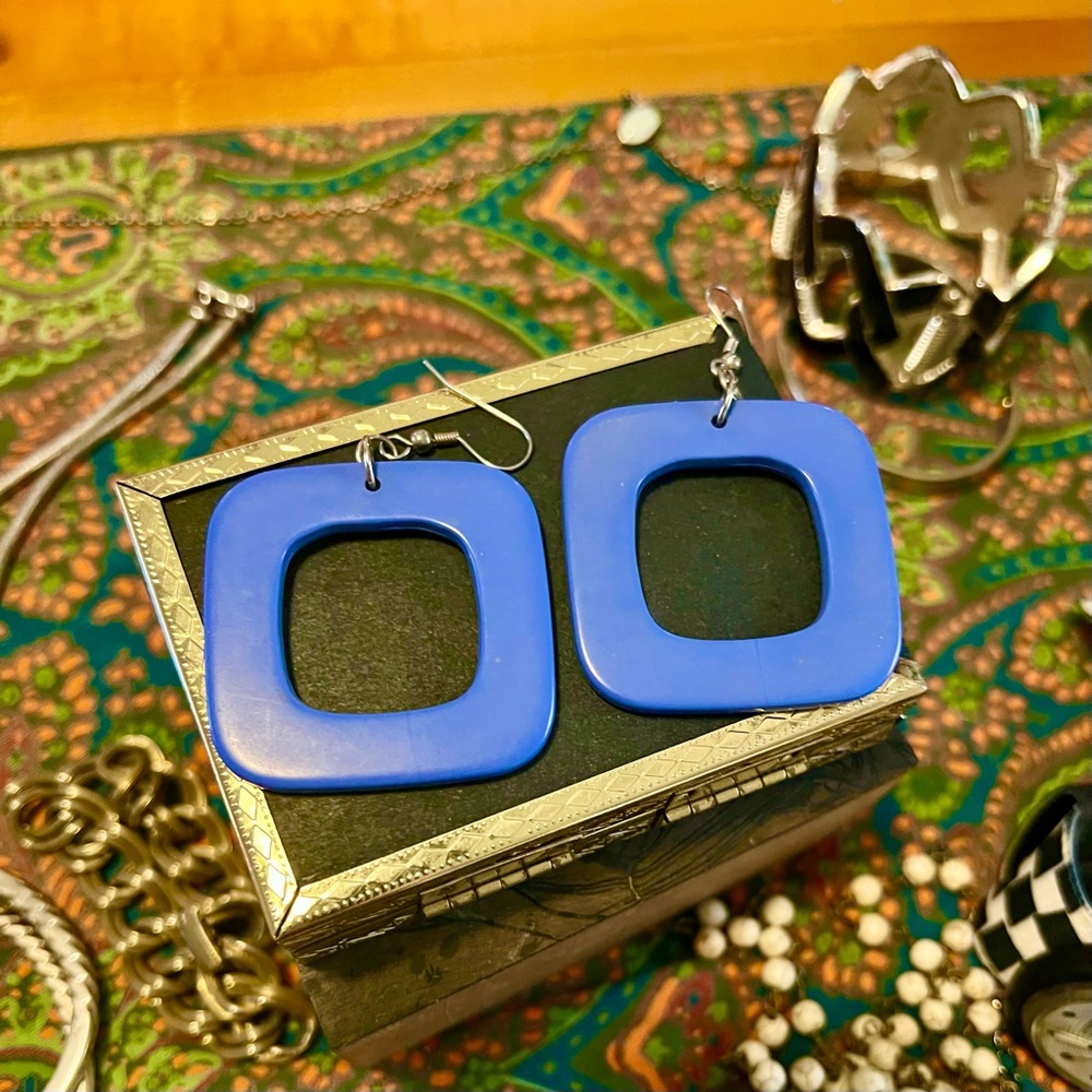 Vintage 80s Square Earrings
